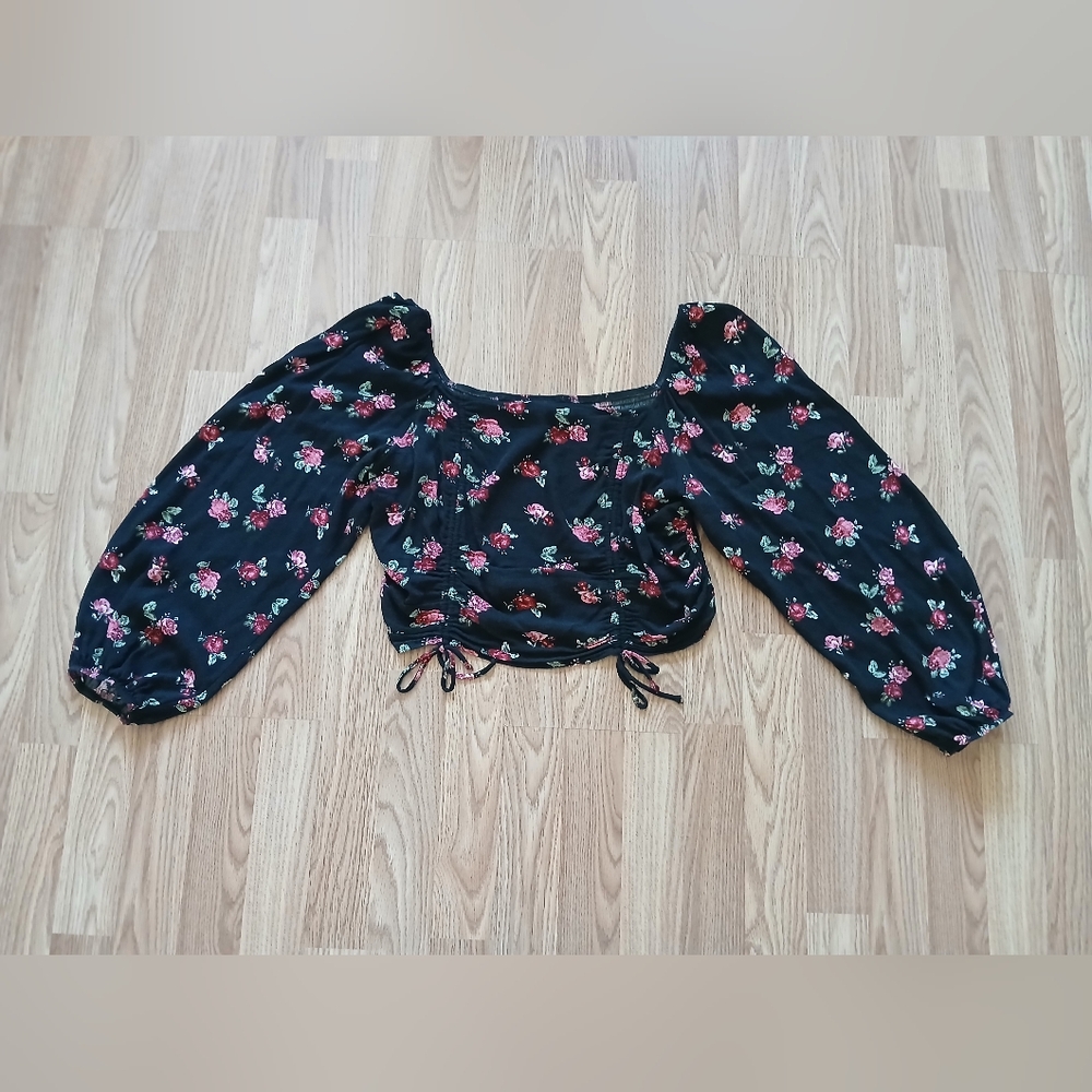 Wild Fable Floral Black Women's Top